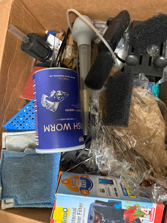 Box Of Random Aquarium Supplies